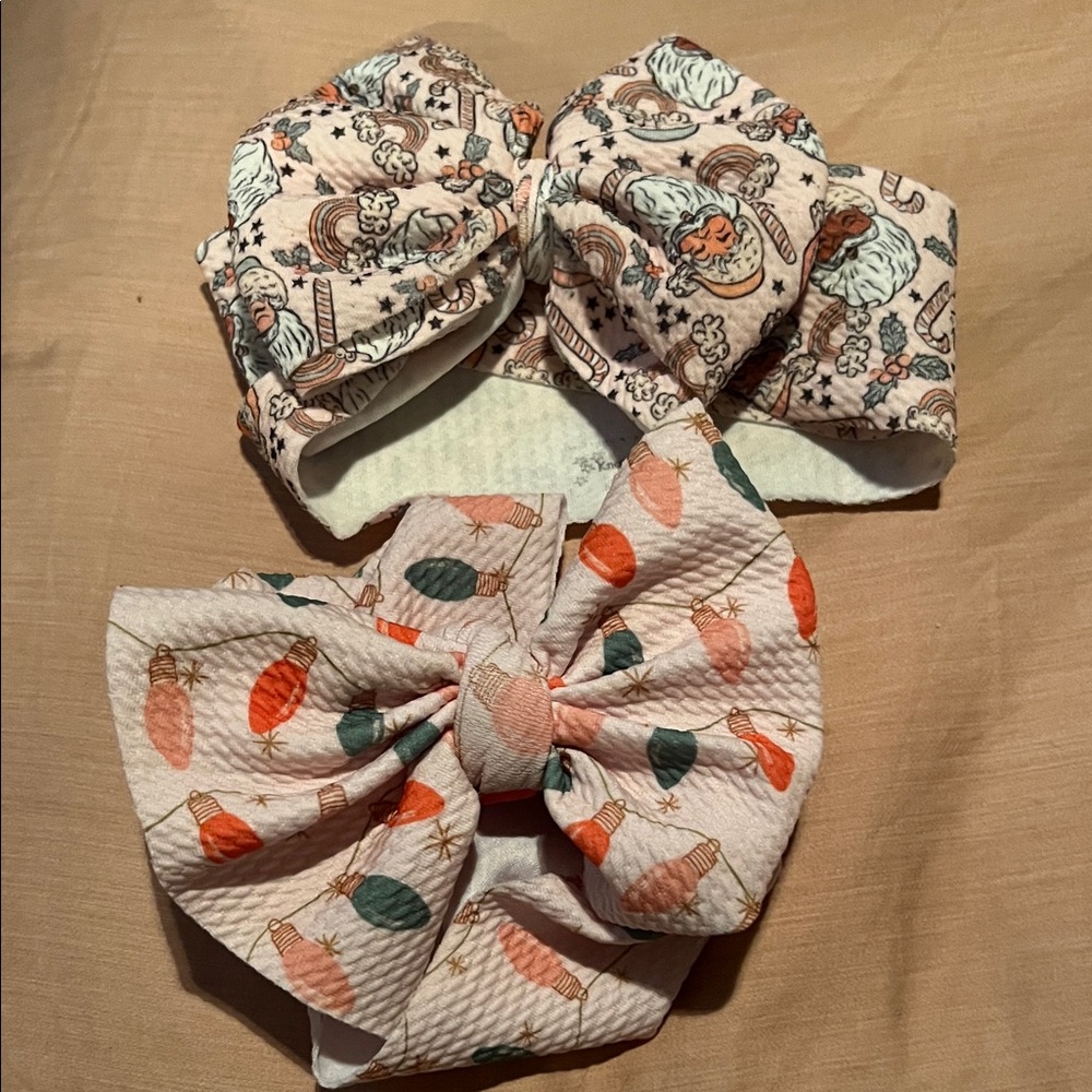 Kids Patterned Headbands - Pink and Orange